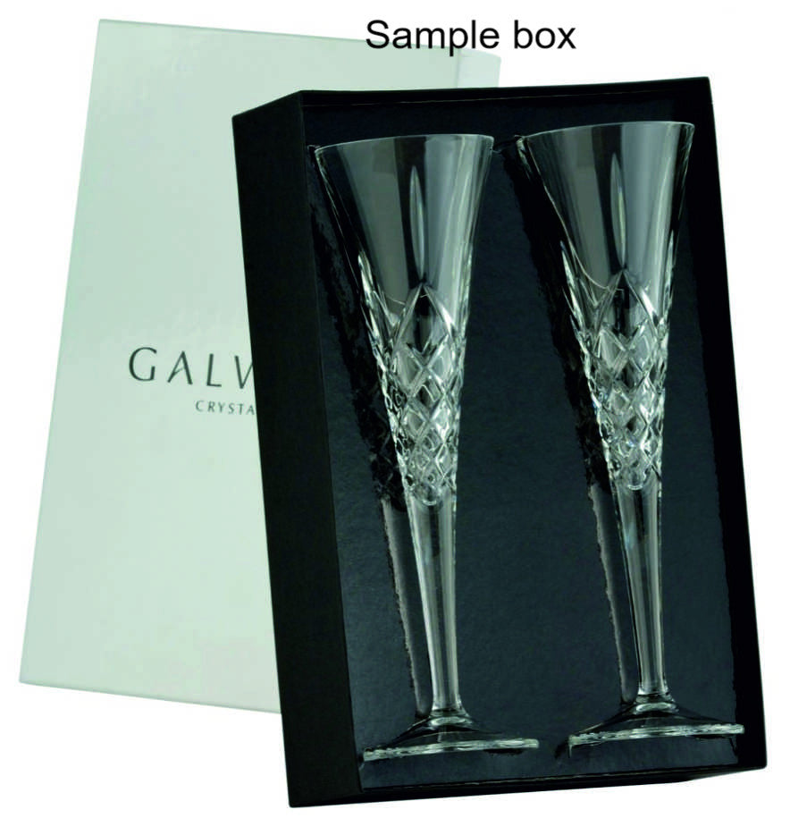 Galway Longford Stemware Flute Champagne Pair